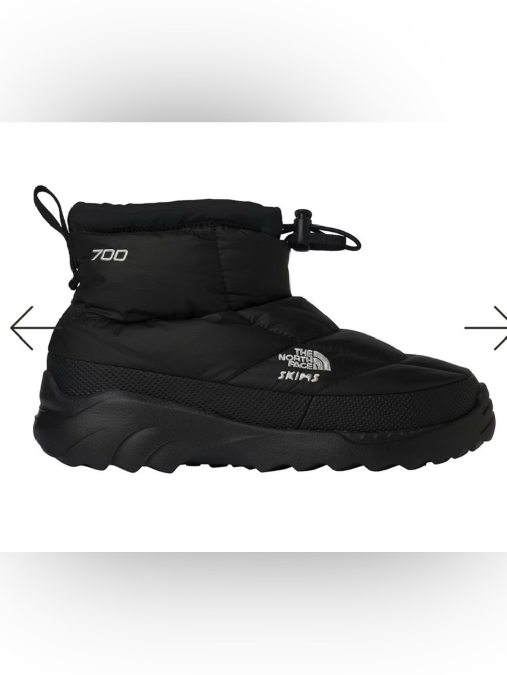 New Skims X The North Face Nuptse traction Chukka boots women’s size 9 Black